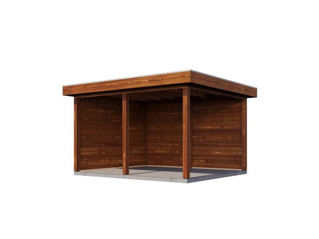 Lugarde Select Veranda Egmond 388x350cm - 28mm - Plat dak - Behandeld