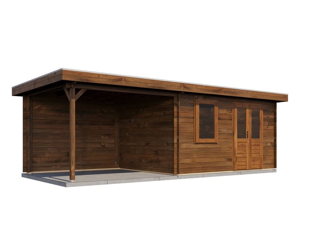Lugarde Select Blokhut met Overkapping Elst 400x300cm + 300cm - Behandeld