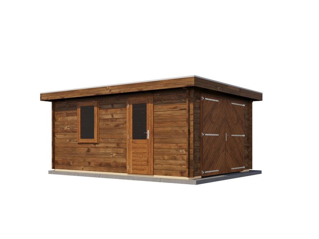 Lugarde Select Blokhut Eibergen met garagedeur 350x500cm - Behandeld
