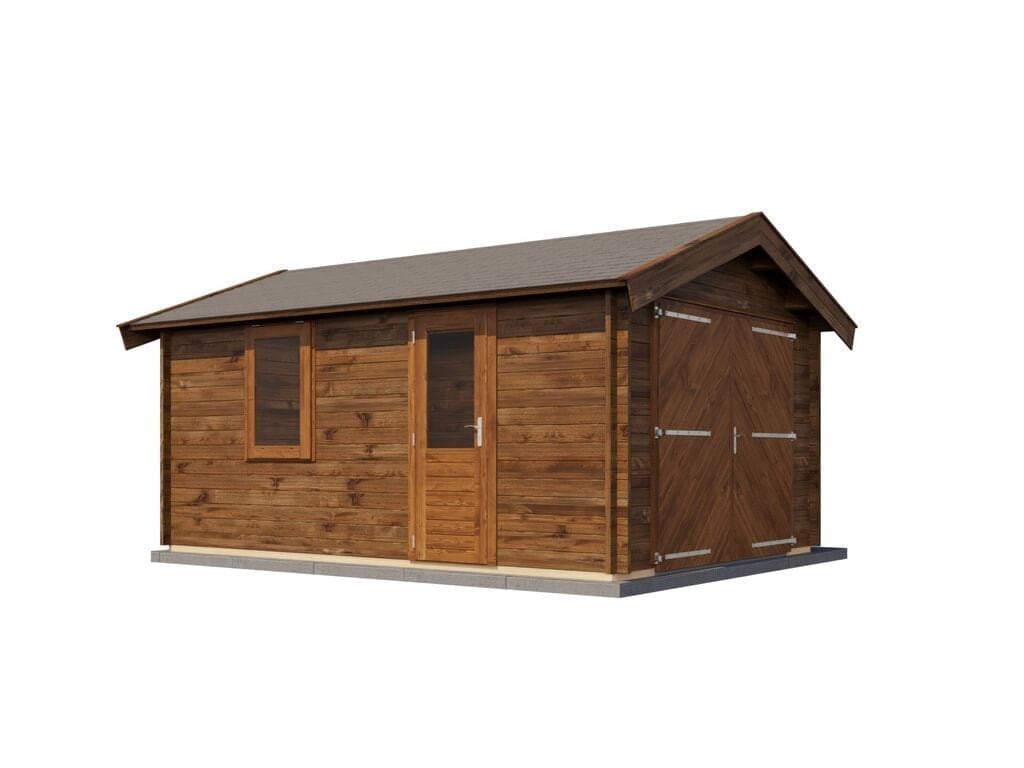 Lugarde Select Blokhut Opheusden met garagedeur 350x500cm - Behandeld