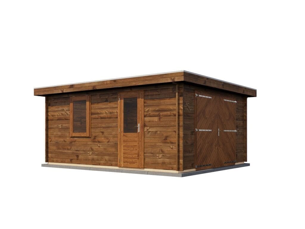 Lugarde Select Blokhut Lochem met garagedeur 400x500cm - Behandeld