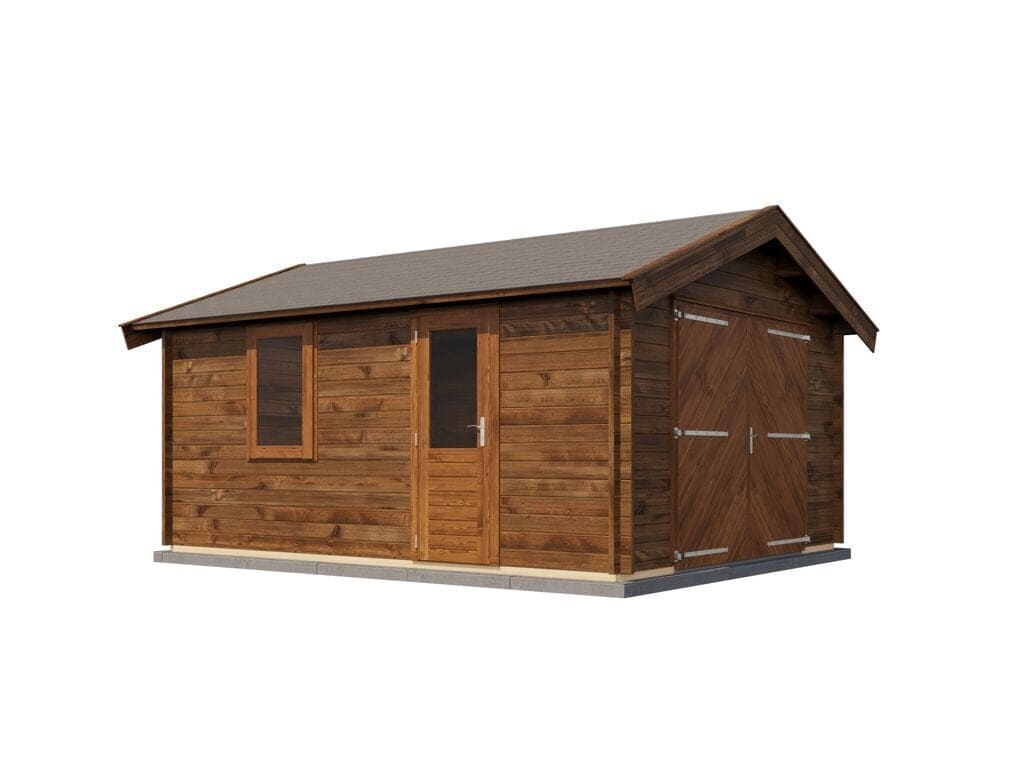 Lugarde Select Blokhut Kesteren met garagedeur 400x500cm - Behandeld