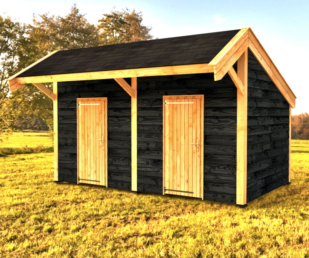 Woodvision Kapschuur Modulair Delfland 700x310 geïmpregneerd (2 vakken)