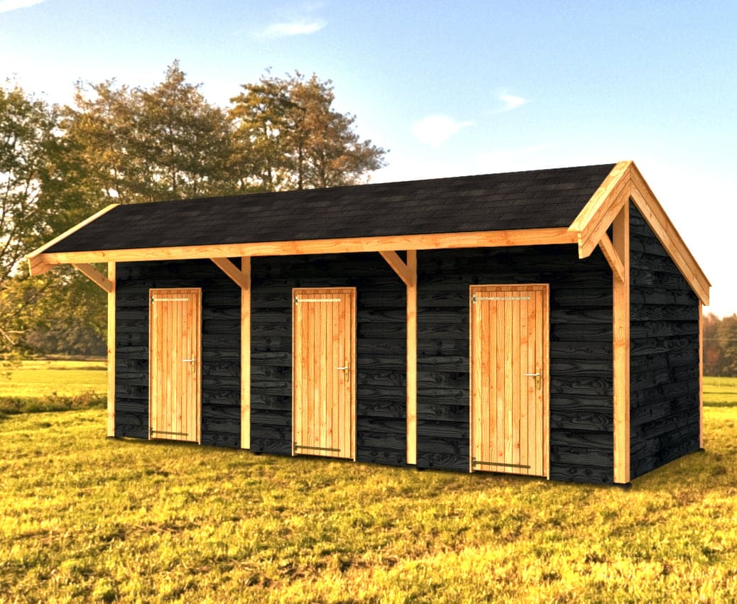 Woodvision Kapschuur Modulair Delfland 750x310 geïmpregneerd (3 vakken)