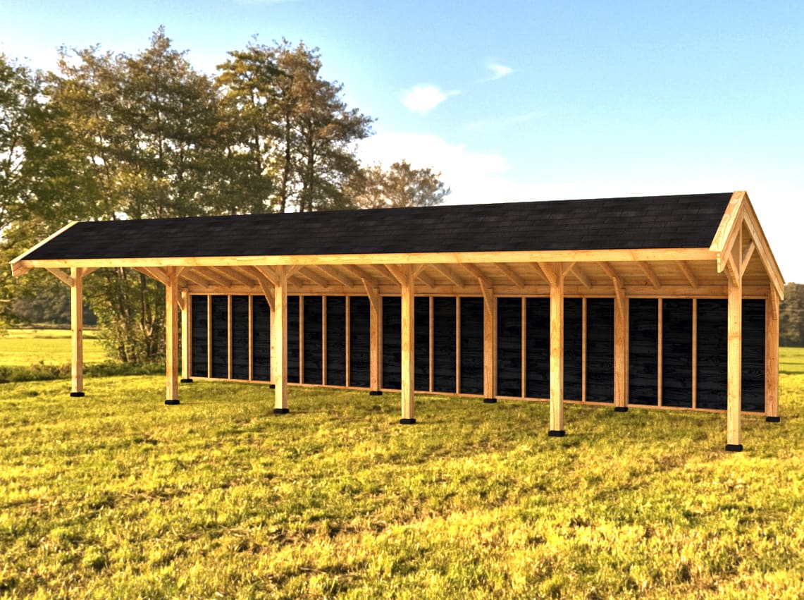 Woodvision Kapschuur Modulair Gaasterland 1750x310 (5 vakken)