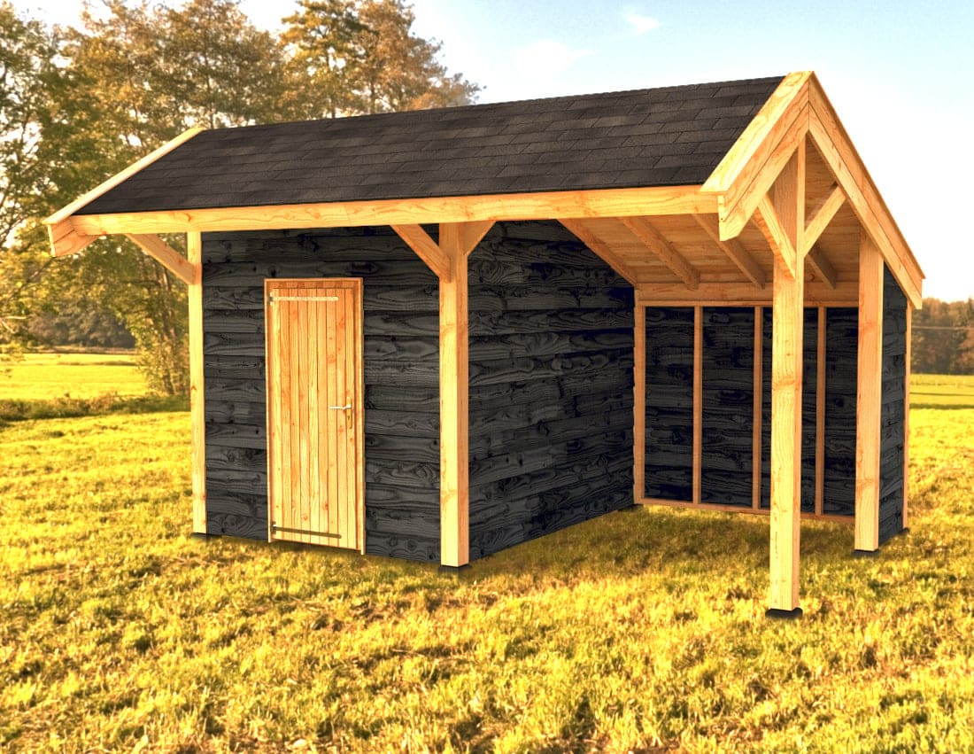 Woodvision Kapschuur Modulair Maasland 600x310 geïmpregneerd (2 vakken)