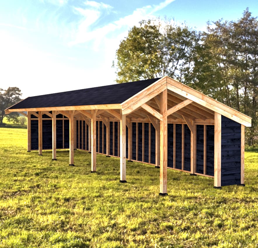 Woodvision Kapschuur Modulair Salland 2100x310 geïmpregneerd (6 vakken)