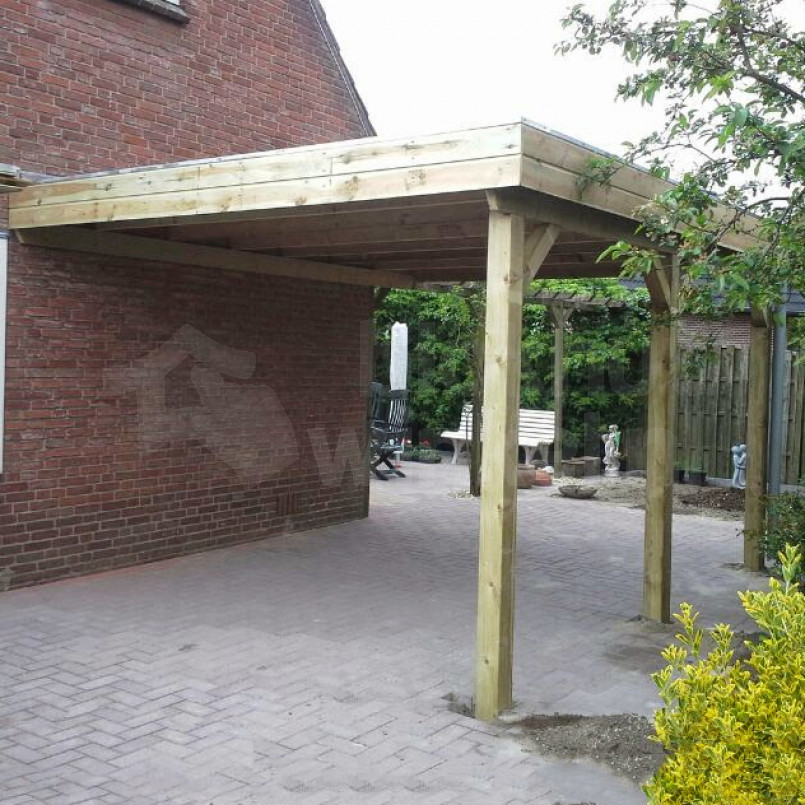 Houten Outback Geïmpregneerde Aanbouw Carport 300x360