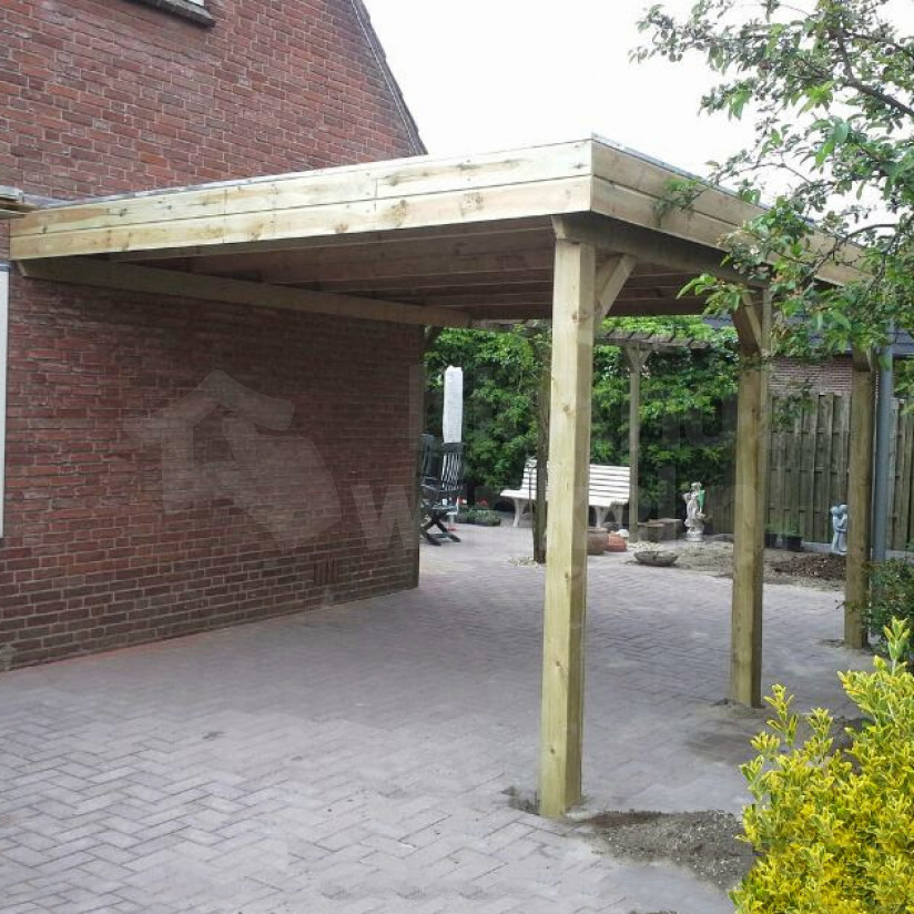Houten Outback Geïmpregneerde Aanbouw Carport 300x360