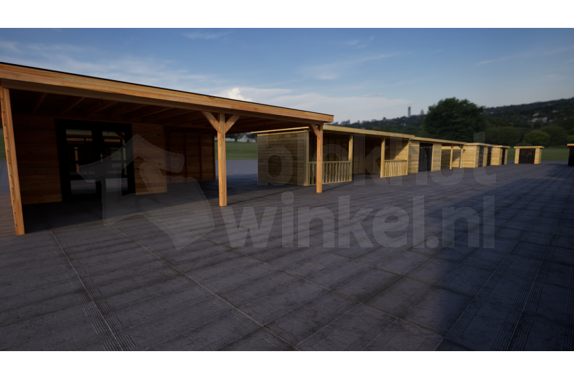 Maatkwerk douglas tuinhuis met glaswanden