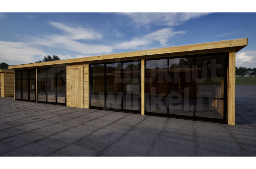 Keleldruk geimpregneerd tuinhuis met glaswanden