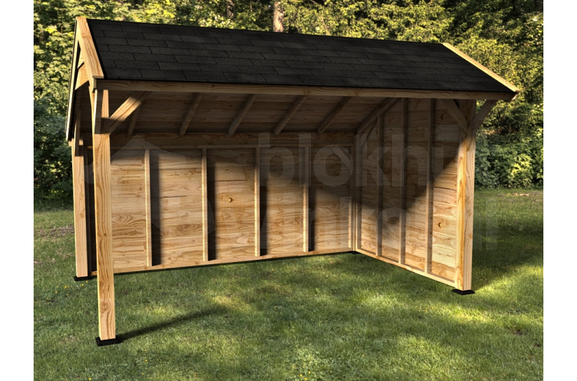 Woodvision Kapschuur Comfort 400x250 achterwand en zijwand enkelzijdig blank