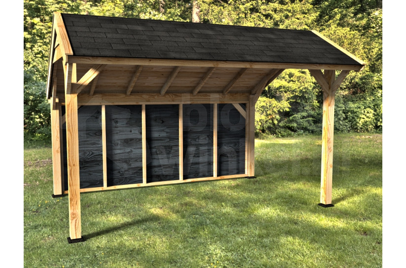 Woodvision Kapschuur Comfort 400x250 achterwand enkelzijdig zwart