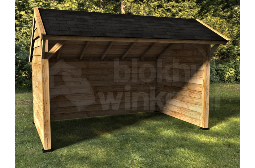 Woodvision Kapschuur Comfort 400x250 achterwand en 2x zijwand dubbelzijdig blank