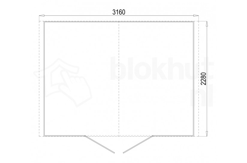 Plattegrond Biohort metalen tuinhuis Europa 5