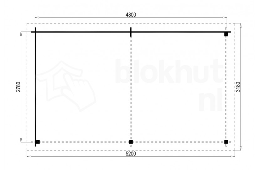 Plattegrond Interflex blokhut Mentrida geïmpregneerd