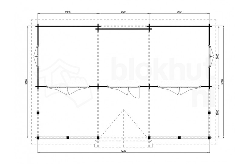 Plattegrond Lugarde blokhut Bonaire 550x850 geïmpregneerd