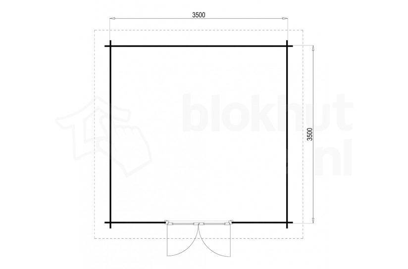 Plattegrond Lugarde blokhut Laren 350x350 geïmpregneerd