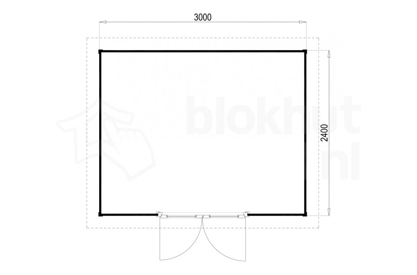 Plattegrond Lugarde tuinhuis Prima Emma 300x240