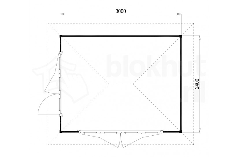 Plattegrond Lugarde tuinhuis Prima Noëlla 300x240 V4 geïmpregneerd