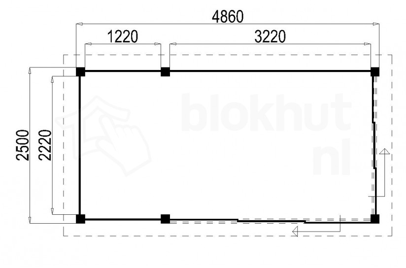 Plattegrond Lugarde Tuinkamer Apeldoorn 486x250 geïmpregneerd