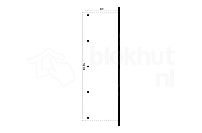 Plattegrond Houten Outback Douglas Aanbouw Carport 300x1000