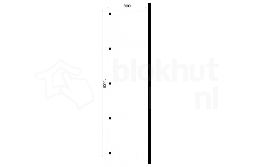 Plattegrond Houten Outback Douglas Aanbouw Carport 300x1050