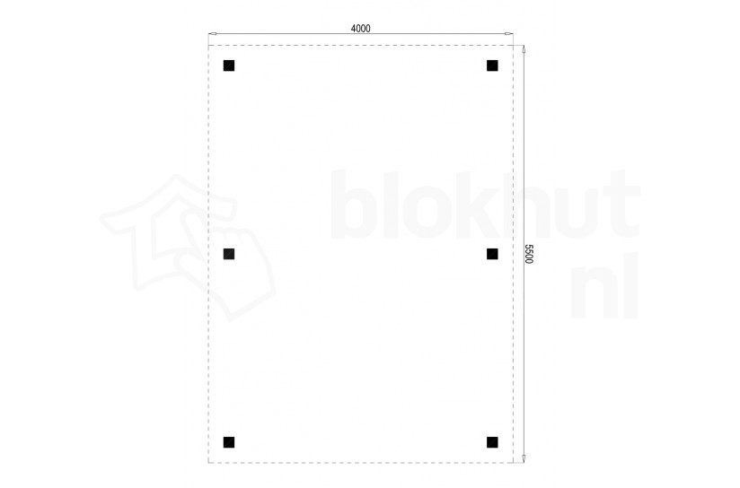 Plattegrond Houten Outback Douglas Vrijstaande Carport 400x550
