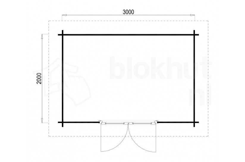 Plattegrond ProWood blokhut Hampshire 300x200 geïmpregneerd