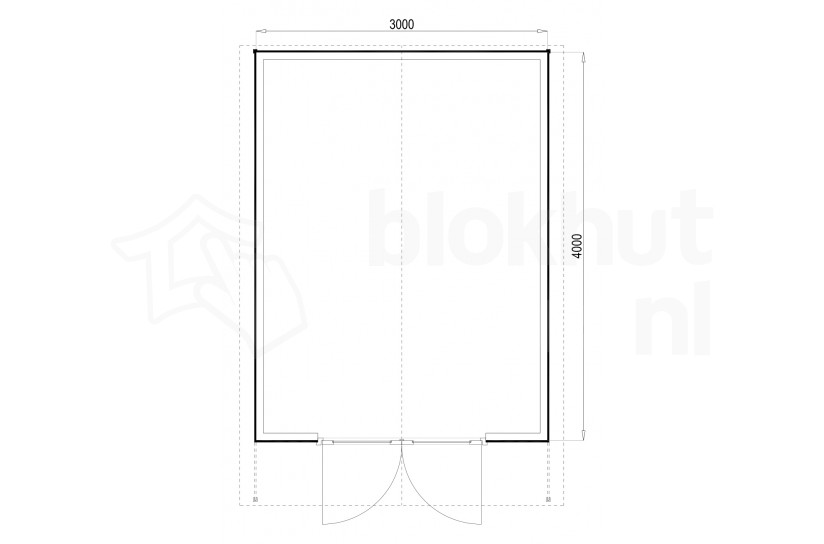 Plattegrond Woodford houtskeletbouw tuinhuis Atlanta 300x400