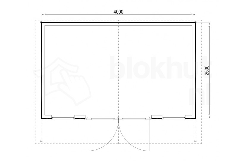 Plattegrond Woodford houtskeletbouw tuinhuis Atlanta 400x250