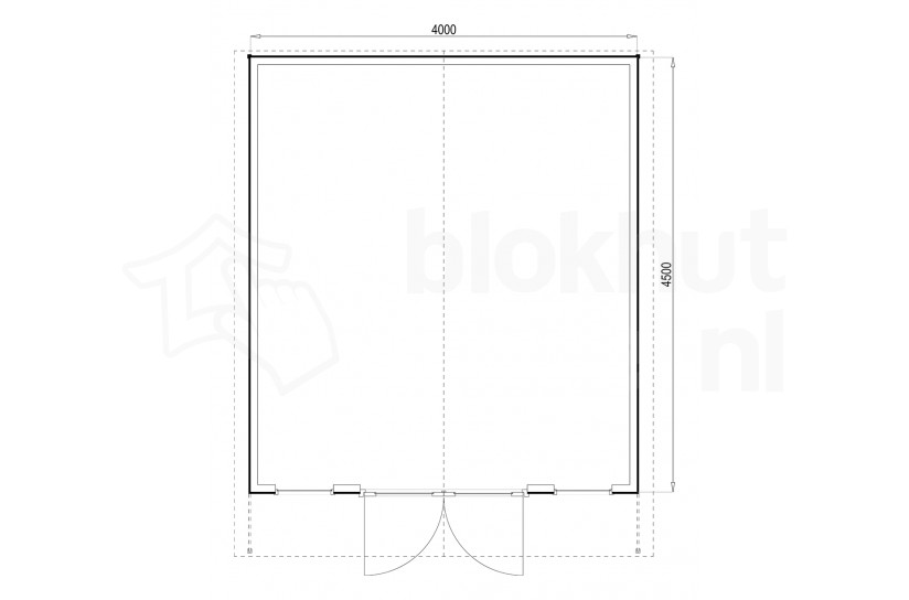 Plattegrond Woodford houtskeletbouw tuinhuis Atlanta 400x450