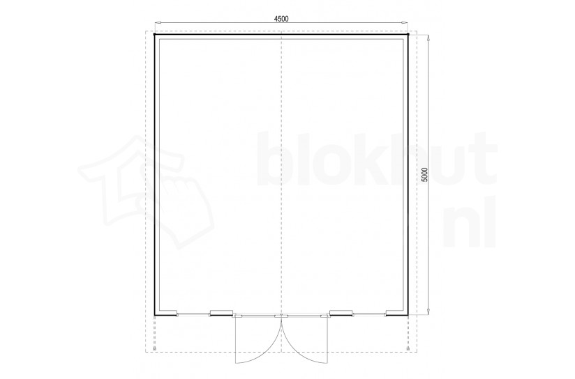 Plattegrond Woodford houtskeletbouw tuinhuis Atlanta 450x500