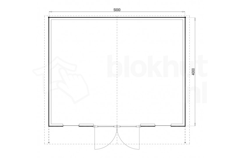 Plattegrond Woodford houtskeletbouw tuinhuis Atlanta 500x400