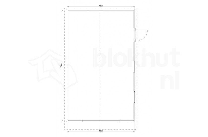 Plattegrond Woodford houtskeletbouw garage Birmingham 450x750
