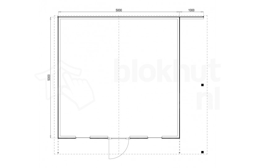 Plattegrond Woodford houtskeletbouw tuinhuis Chicago 500x500