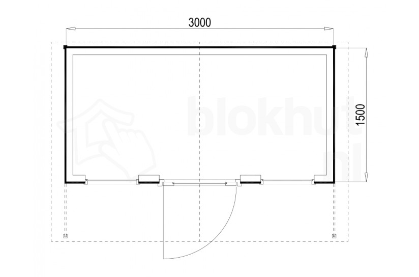 Plattegrond Woodford houtskeletbouw tuinhuis Springfield 300x150