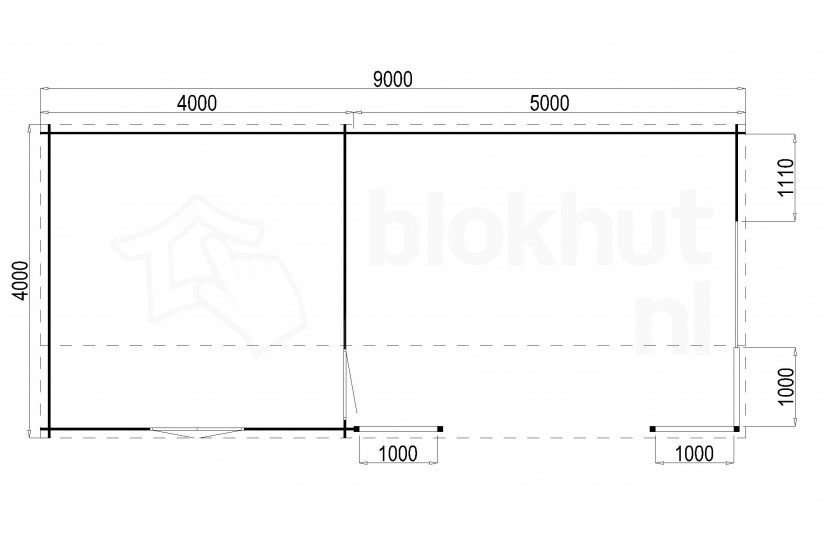Plattegrond Tuindeco blokhut Mokka
