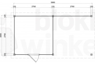Lugarde Select Modern tuinhuis met overkapping Nunspeet 300x300cm + 300cm - Onbehandeld