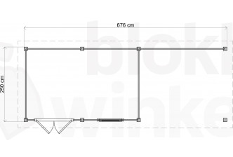 Lugarde Select Modern tuinhuis met overkapping Neerkant 388x250cm + 300cm - Zwarte olie