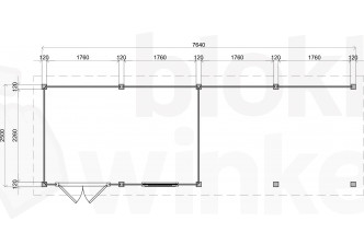 Lugarde Select Modern tuinhuis met overkapping Dronten 388x250cm + 400cm - Zwarte olie