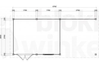 Lugarde Select Modern tuinhuis met overkapping Emmen 388x300cm + 300cm - Zwarte olie