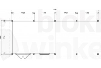 Lugarde Select Modern tuinhuis met overkapping Zutphen 388x300cm + 400cm - Zwarte olie