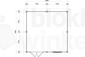 Lugarde Select Modern tuinhuis Rotterdam 388x388cm - Zwarte olie
