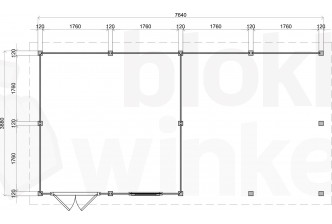 Lugarde Select Modern tuinhuis met overkapping Amstelveen 388x388cm + 400cm - Zwarte olie