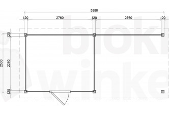 Lugarde Select Modern tuinhuis met overkapping Tilburg 300x250cm + 300cm - Zwarte olie