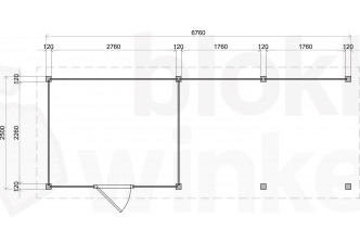 Lugarde Select Modern tuinhuis met overkapping Apeldoorn 300x250cm + 400cm - Bruine olie