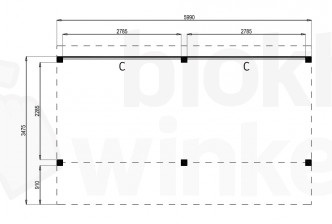 Woodvision Kapschuur Modulair Gaasterland 600x230 (2 vakken)