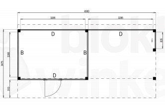 Woodvision Kapschuur Modulair Maasland 700x230 (2 vakken)
