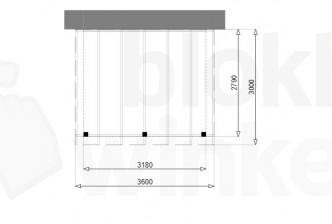 Outback Geïmpregneerde Aanbouw Veranda 360x300